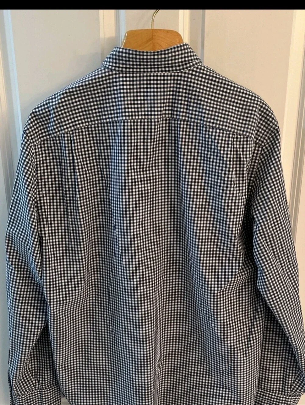 J. Crew Mercantile Flex Performance Navy/ White Gingham Plaid Button-Down Shirt